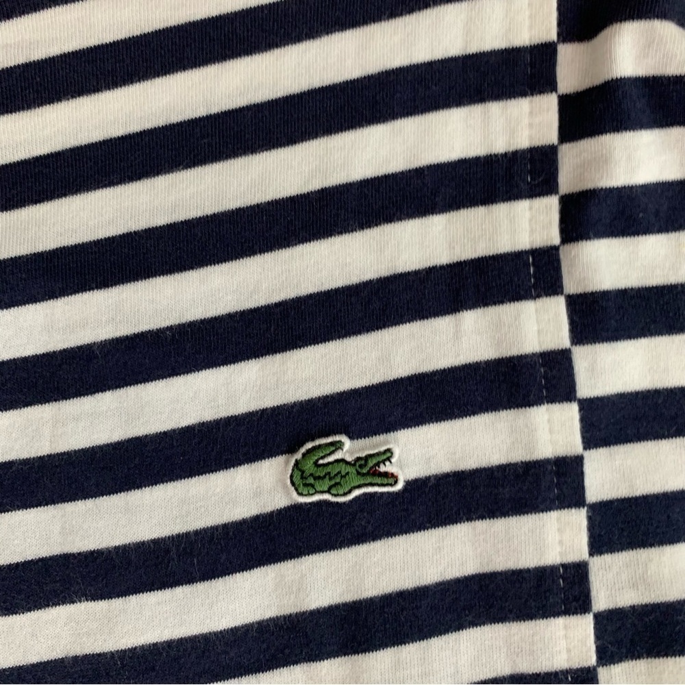 Lacoste Navy Striped Elastic Waist Knit Dress Size 6 - Picture 2 of 5